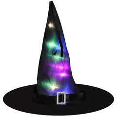 Halovīna raganas cepure ar LED gaismu cena un informācija | Karnevāla kostīmi, maskas un parūkas | 220.lv