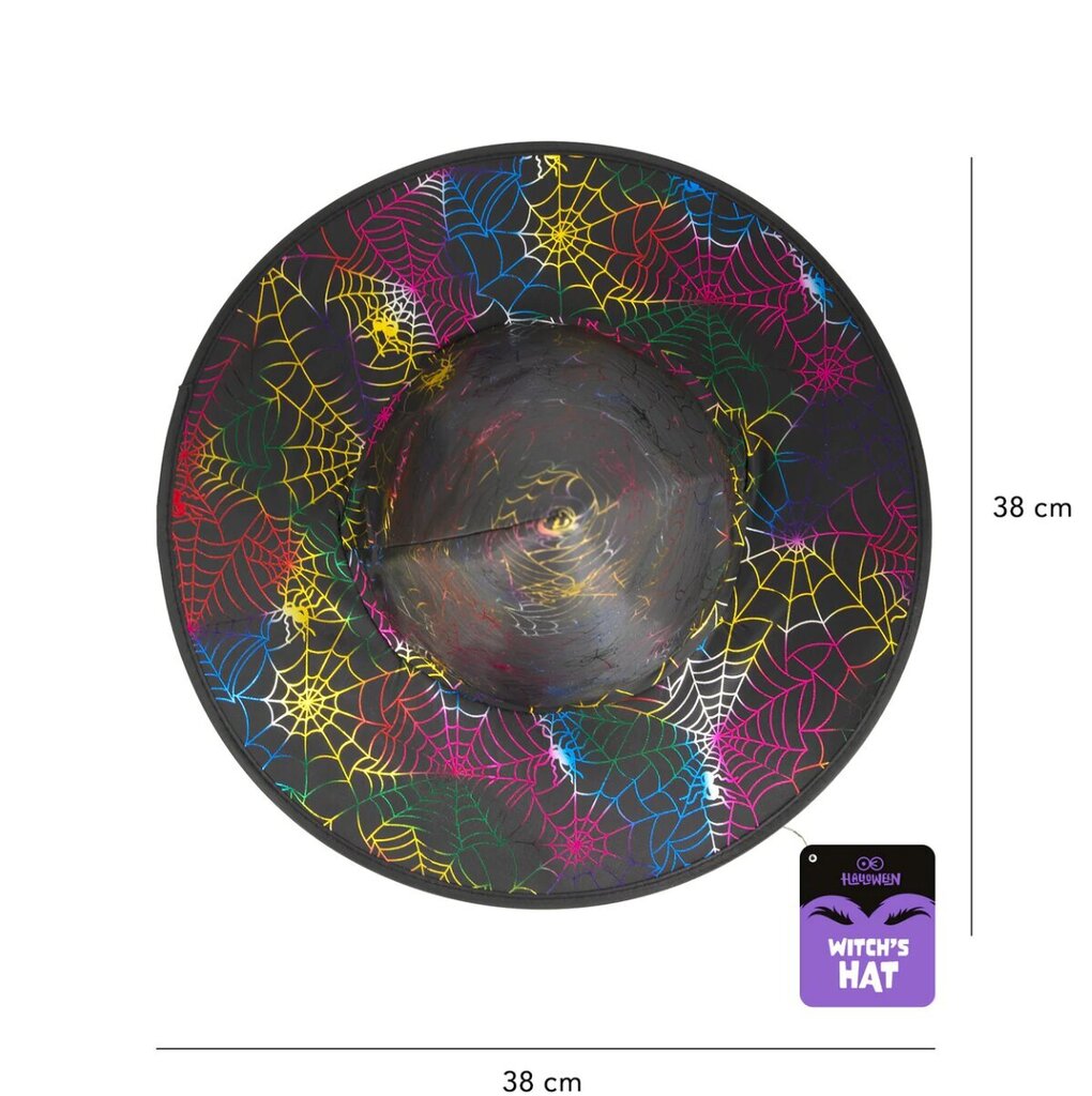 Halovīna raganas cepure ar zirnekļu tīkliem cena un informācija | Karnevāla kostīmi, maskas un parūkas | 220.lv
