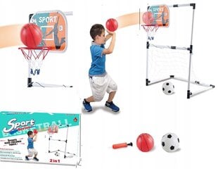 Futbola vārti ar basketbola grozu, 69 x 48 x 92 cm цена и информация | Футбольные ворота и сетки | 220.lv