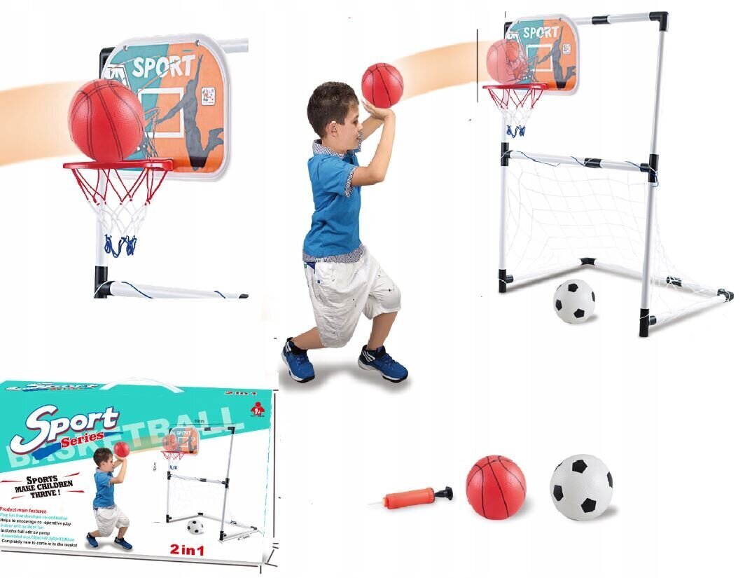 Futbola vārti ar basketbola grozu, 69 x 48 x 92 cm cena un informācija | Futbola vārti un tīkls | 220.lv