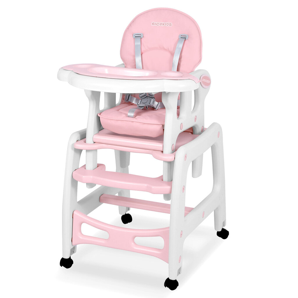 Bērnu barošanas krēsls 5in1, rozā cena un informācija | Barošanas krēsli | 220.lv