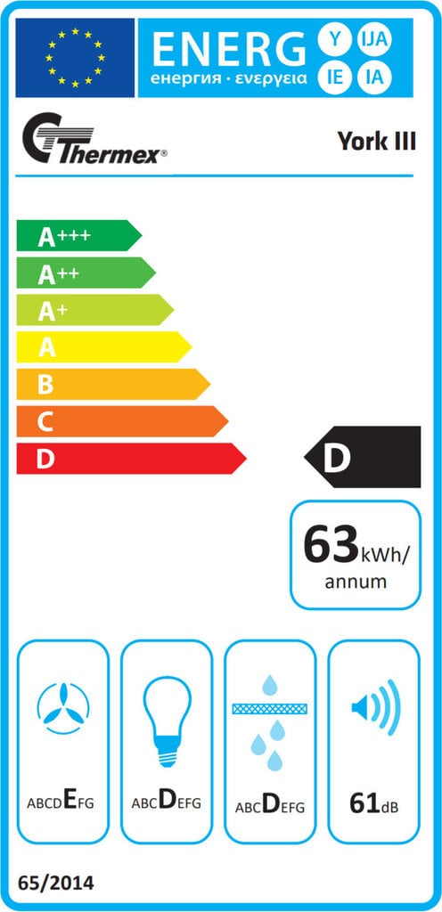 Thermex York III Standard cena un informācija | Tvaika nosūcēji | 220.lv