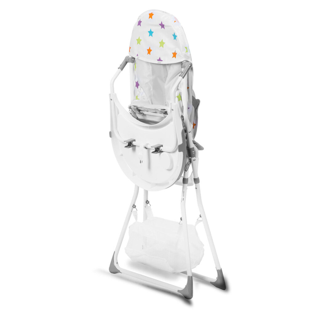 Bērnu barošanas krēsls ar zvaigznītēm Eldo, balts/pelēks цена и информация | Barošanas krēsli | 220.lv
