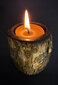 Koka svečturis tējas svecei 6 cm, dabisks koka celms Melns cena un informācija | Sveces un svečturi | 220.lv