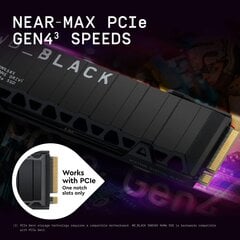 Western Digital SN850X, черный + радиатор, твердотельный накопитель NVMe, 2 ТБ, PCIe Gen4, чтение, 7300 МБ/с (с радиатором), ПК/PS5 цена и информация | Внутренние жёсткие диски (HDD, SSD, Hybrid) | 220.lv