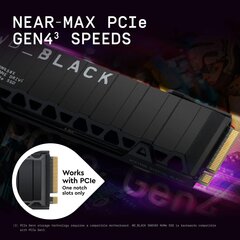 Western Digital SN850X, черный + радиатор, твердотельный накопитель NVMe, 1 ТБ, PCIe Gen4, чтение 7300 МБ/с ПК/PS5 цена и информация | Внутренние жёсткие диски (HDD, SSD, Hybrid) | 220.lv