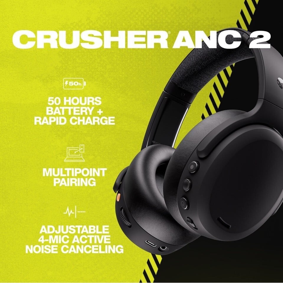 Bezvadu Austiņas Skullcandy Crusher ANC 2, melnas цена и информация | Austiņas | 220.lv