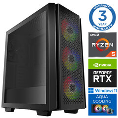 INTOP AQUA Ryzen 5 7600X 16GB DDR5 1TB SSD M.2 NVME RTX4060Ti 8GB WIN11 cena un informācija | Stacionārie datori | 220.lv