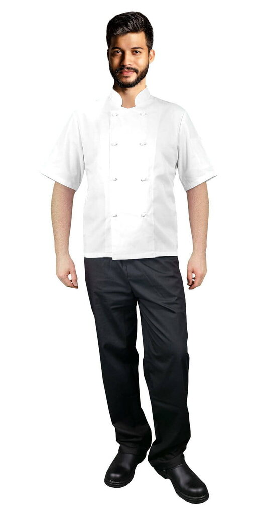 Pavāru blūze balta, īsām piedurknēm, ar baltām pogām cena un informācija | Virtuves dvieļi, cimdi, priekšauti | 220.lv