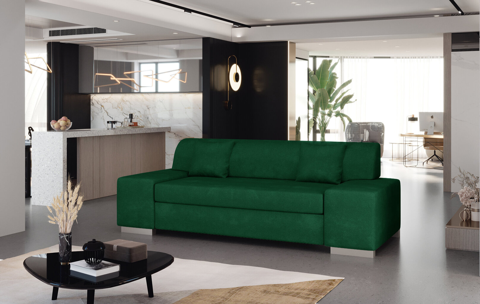 Dīvāns Porto 3, 210x90x98 cm, zaļš cena un informācija | Dīvāni | 220.lv