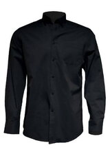 Vīriešu krekls ar garām piedurknēm melns cena un informācija | Vīriešu krekli | 220.lv