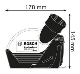 Atsūkšanas pārsegs GDE 125 EA-S 1600A003DH BOSCH cena un informācija | Slīpmašīnas | 220.lv