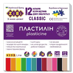 Plastilīns Zibi Classic Kids Line, 12 krāsas, 240 g cena un informācija | Kancelejas preces | 220.lv