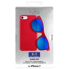 Puro Sunny Kit etui iPhone 7|8 + okulary SE 2020 | SE 2022 czerwony|red IPC747SUNNYKIT1RED цена и информация | Чехлы для телефонов | 220.lv