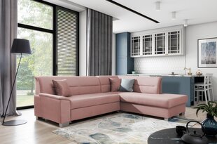 Stūra dīvāns Bergen, rozā cena un informācija | Stūra dīvāni | 220.lv