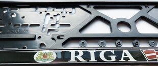 Рамка для автомобильного номера "Riga Latvija" 520mm x 110mm Virbantė цена и информация | ПОЛКА-ОРГАНИЗАТОР ДЛЯ ТЕЛЕФОНА В АВТОМОБИЛЬ | 220.lv