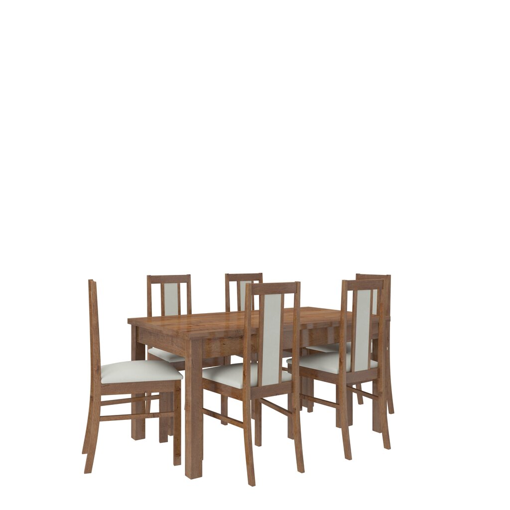 Ēdamistabas komplekts ADRK Furniture Rodos 52, brūns/smilškrāsas cena un informācija | Ēdamistabas komplekti | 220.lv