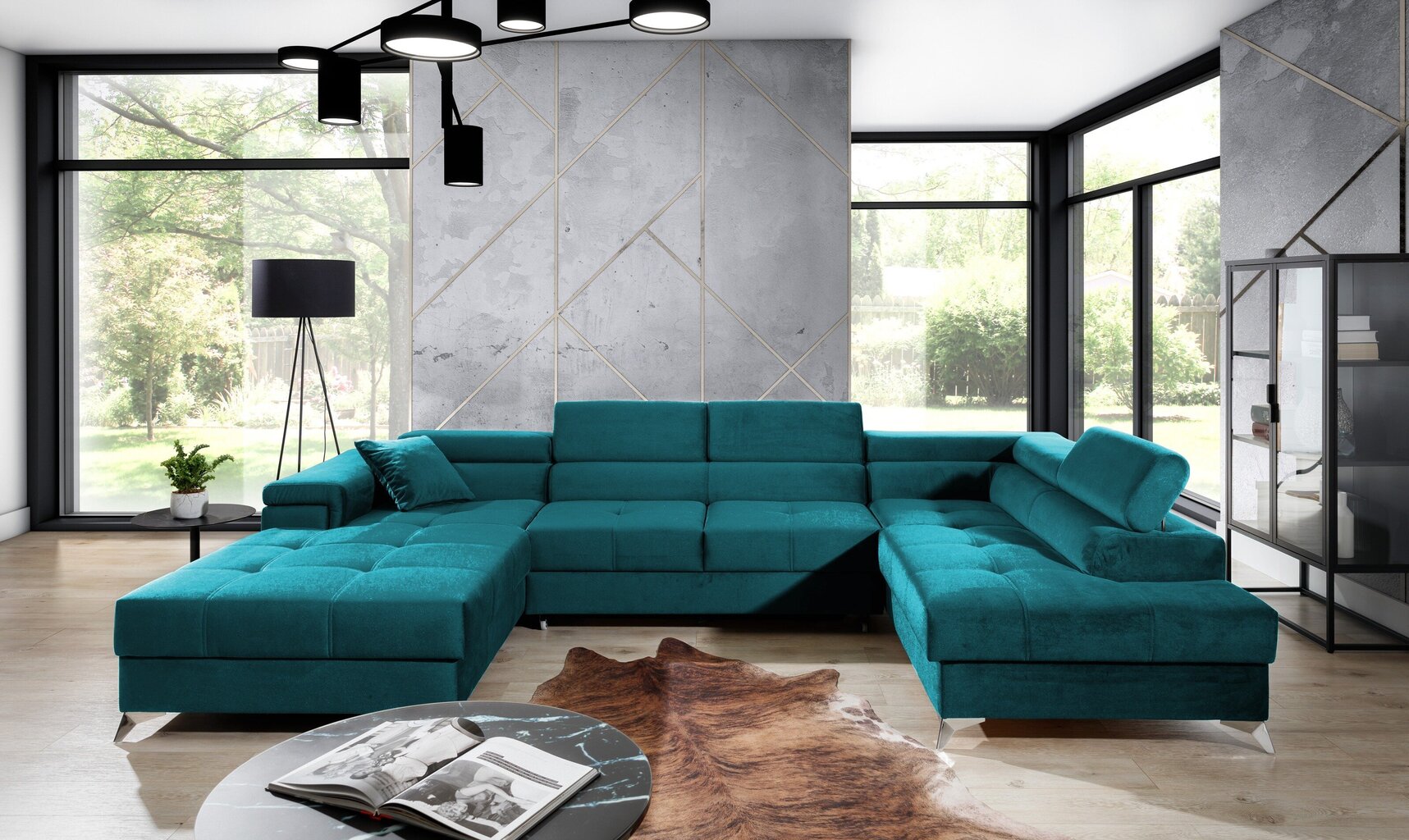Stūra dīvāns Eduardo, zaļš cena un informācija | Stūra dīvāni | 220.lv