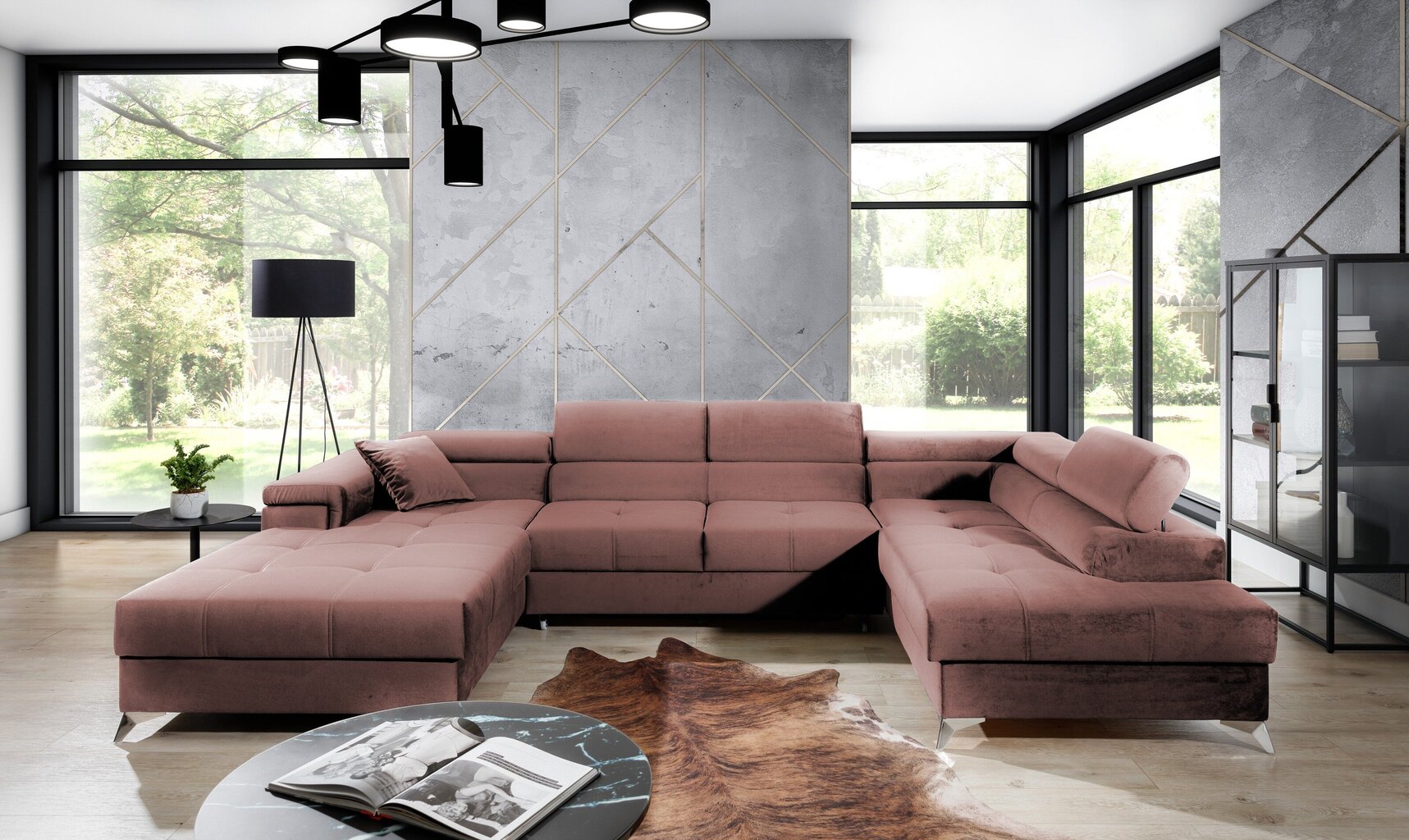 Stūra dīvāns Eduardo, rozā cena un informācija | Stūra dīvāni | 220.lv