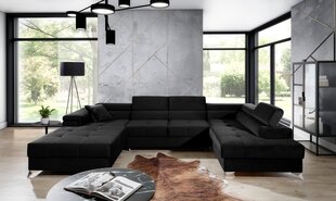 Stūra dīvāns Eduardo, melns cena un informācija | Stūra dīvāni | 220.lv