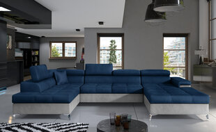 Stūra dīvāns Eduardo, zils/pelēks cena un informācija | Stūra dīvāni | 220.lv
