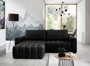 Stūra dīvāns Bonett, melns cena un informācija | Stūra dīvāni | 220.lv