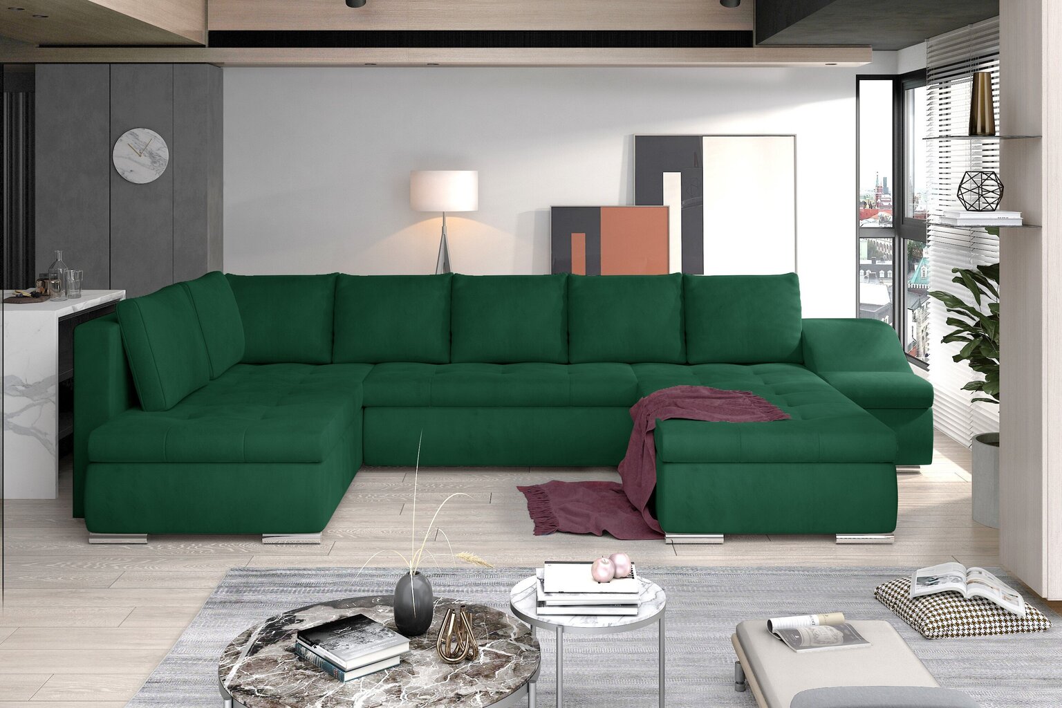 Stūra dīvāns Giovanni, zaļš cena un informācija | Stūra dīvāni | 220.lv