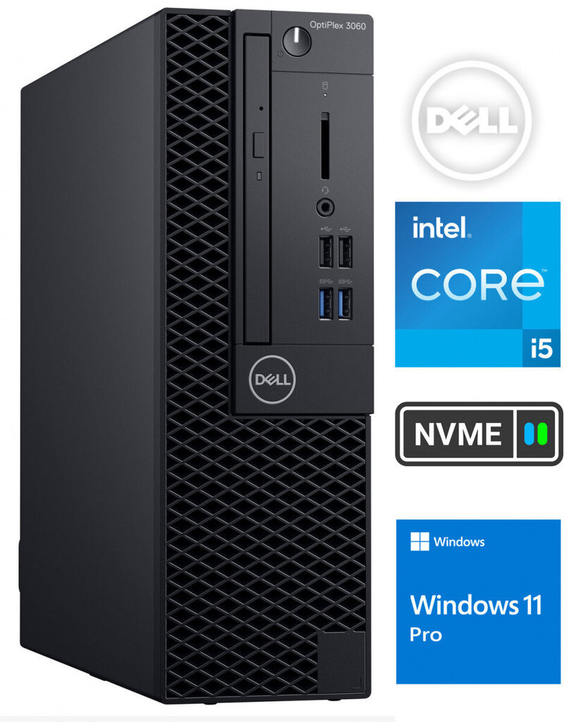 3060 SFF i5-8500 16GB 512GB SSD 1TB HDD Windows 11 Pro cena un informācija | Stacionārie datori | 220.lv