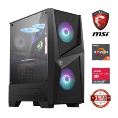 Gamer Ryzen 5 5600G 8GB 1TB SSD NVME 1TB HDD RX5700 XT NoOS cena un informācija | Stacionārie datori | 220.lv