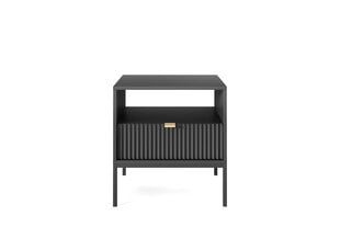 Naktsskapītis AKL Furniture Nova Sands S54, melns цена и информация | Прикроватные тумбочки | 220.lv