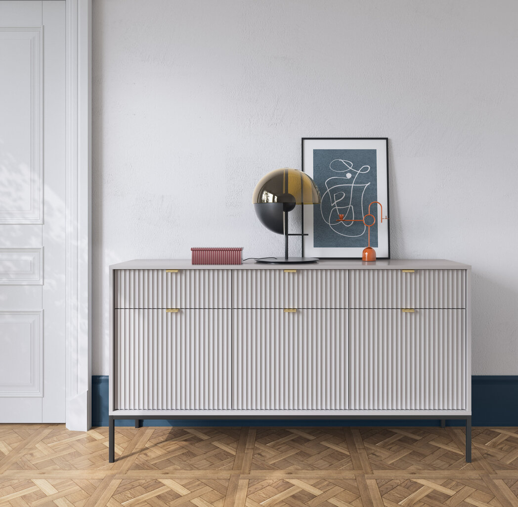 Kumode AKL Furniture Nova Sands KSZ154, pelēka cena un informācija | Kumodes | 220.lv