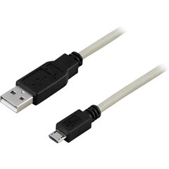 Kabelis Deltaco USB 2.0 "A-micro B", 2 m, balts-melns / USB-302 cena un informācija | Kabeļi un vadi | 220.lv