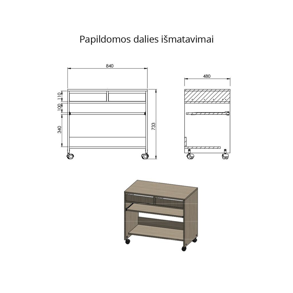 Transformējams šūšanas galds Create M+ R38002LN, brūns цена и информация | Šūšanas piederumi | 220.lv