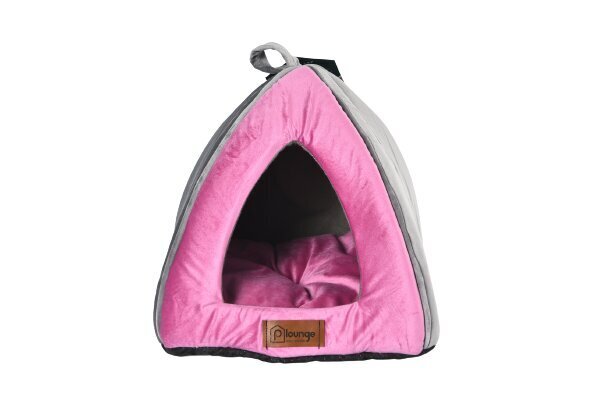 Dzīvnieku guļvieta-mājiņa P.Lounge, 35x35x30 cm, rozā/pelēka cena un informācija | Suņu gultas, spilveni, būdas | 220.lv