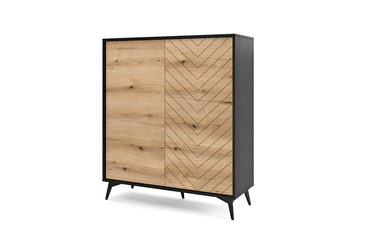 Kumode AKL Furniture Diamond Sands KD104, brūna/melna cena un informācija | Kumodes | 220.lv