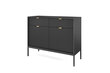Kumode AKL Furniture Nova Sands KSZ104, melna цена и информация | Kumodes | 220.lv
