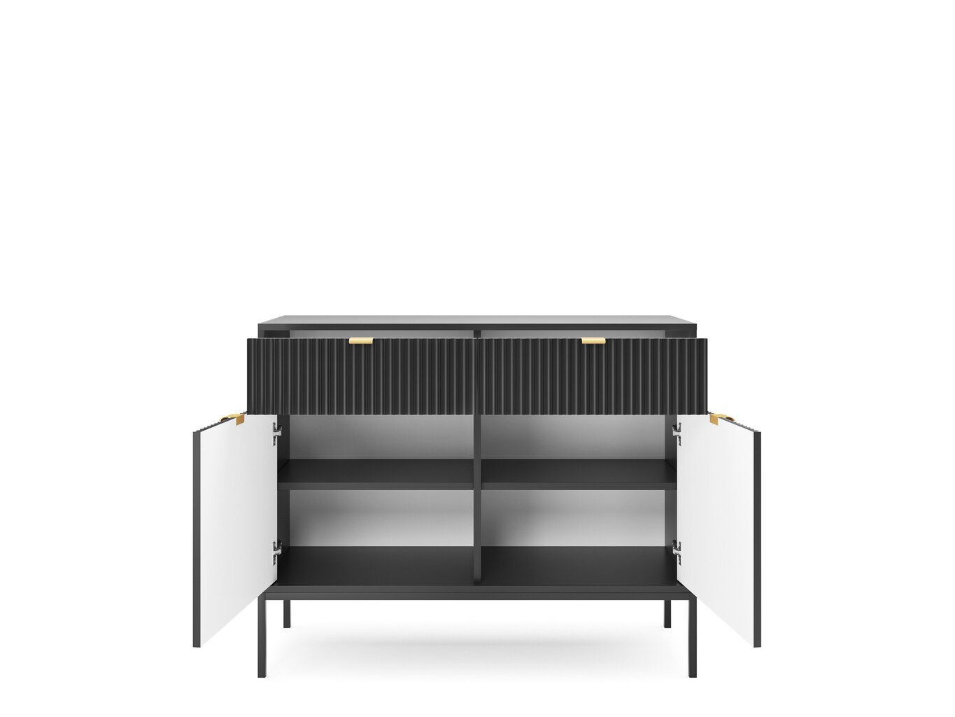 Kumode AKL Furniture Nova Sands KSZ104, melna cena un informācija | Kumodes | 220.lv