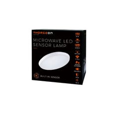 SLIM apļveida mikroviļņu sensora LED lampa 16W 3000K/4000K/6000K 1450Lm 4-16m IP65 IK10 THORGEON цена и информация | Потолочные светильники | 220.lv