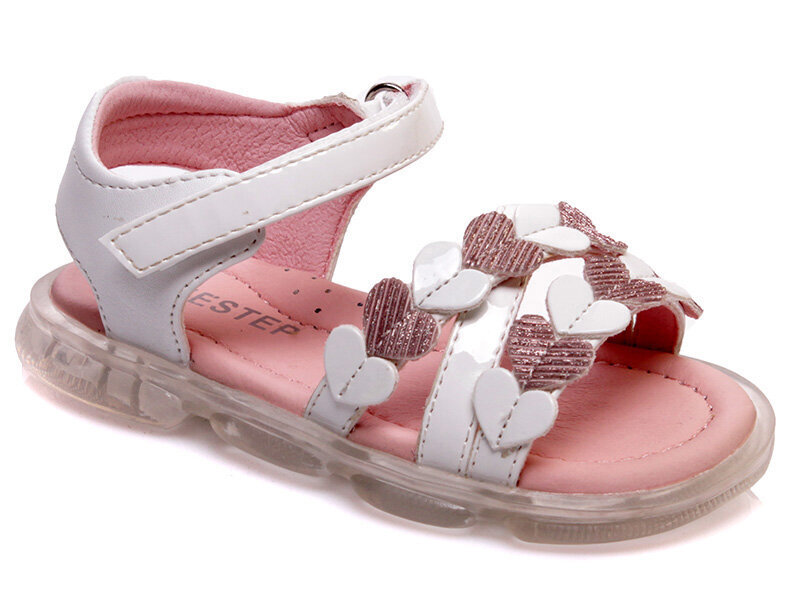 Sandales meitenēm Weestep, baltas/rozā cena un informācija | Bērnu sandales | 220.lv