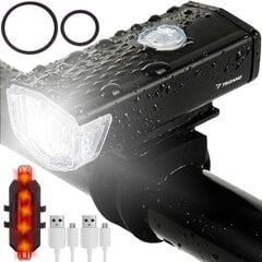 USB светодиодный велосипедный фонарь + задний фонарь цена и информация | Велосипедные фонари, отражатели | 220.lv