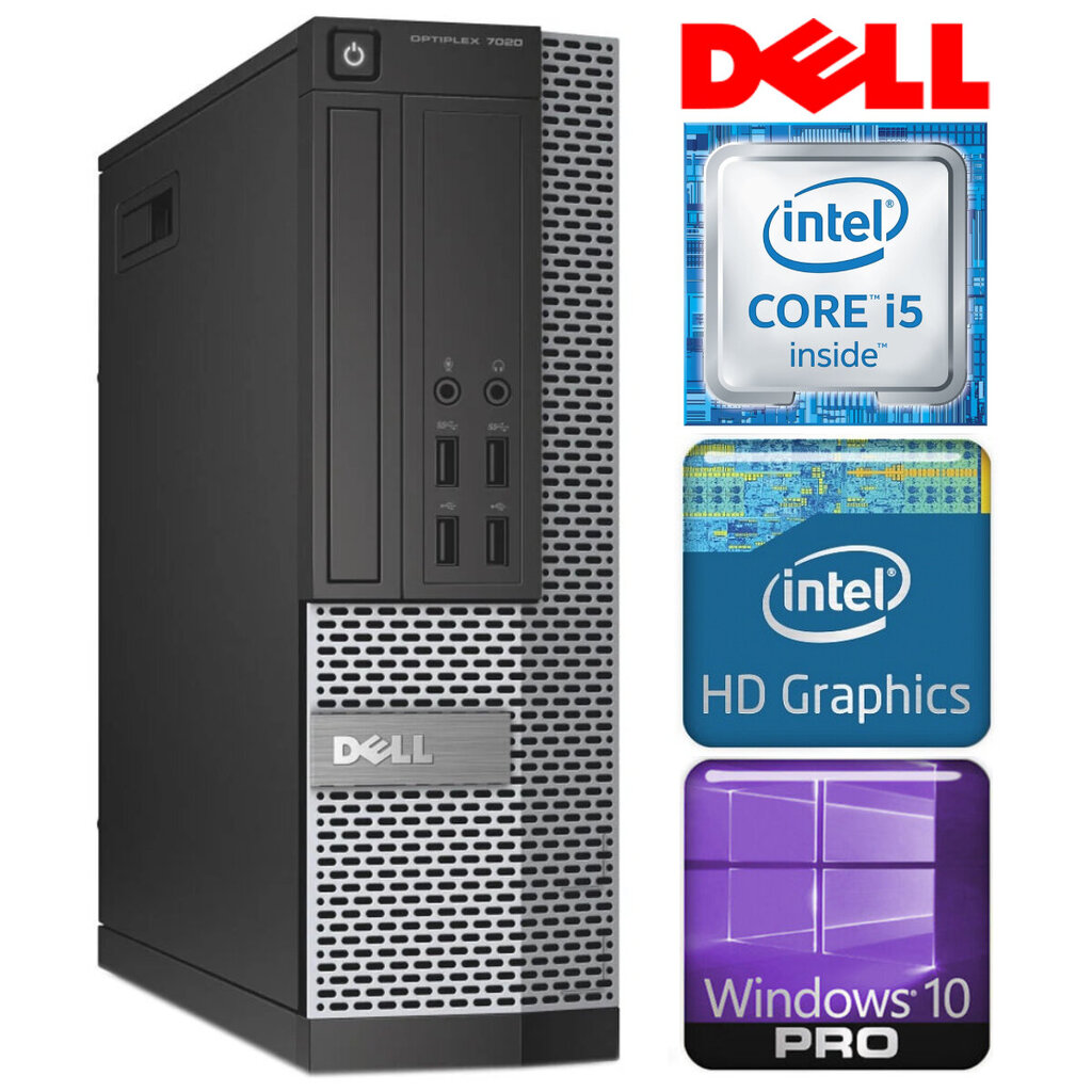 DELL 7020 SFF i5-4570 4GB 1TB DVD WIN10PRO/W7P cena un informācija | Stacionārie datori | 220.lv