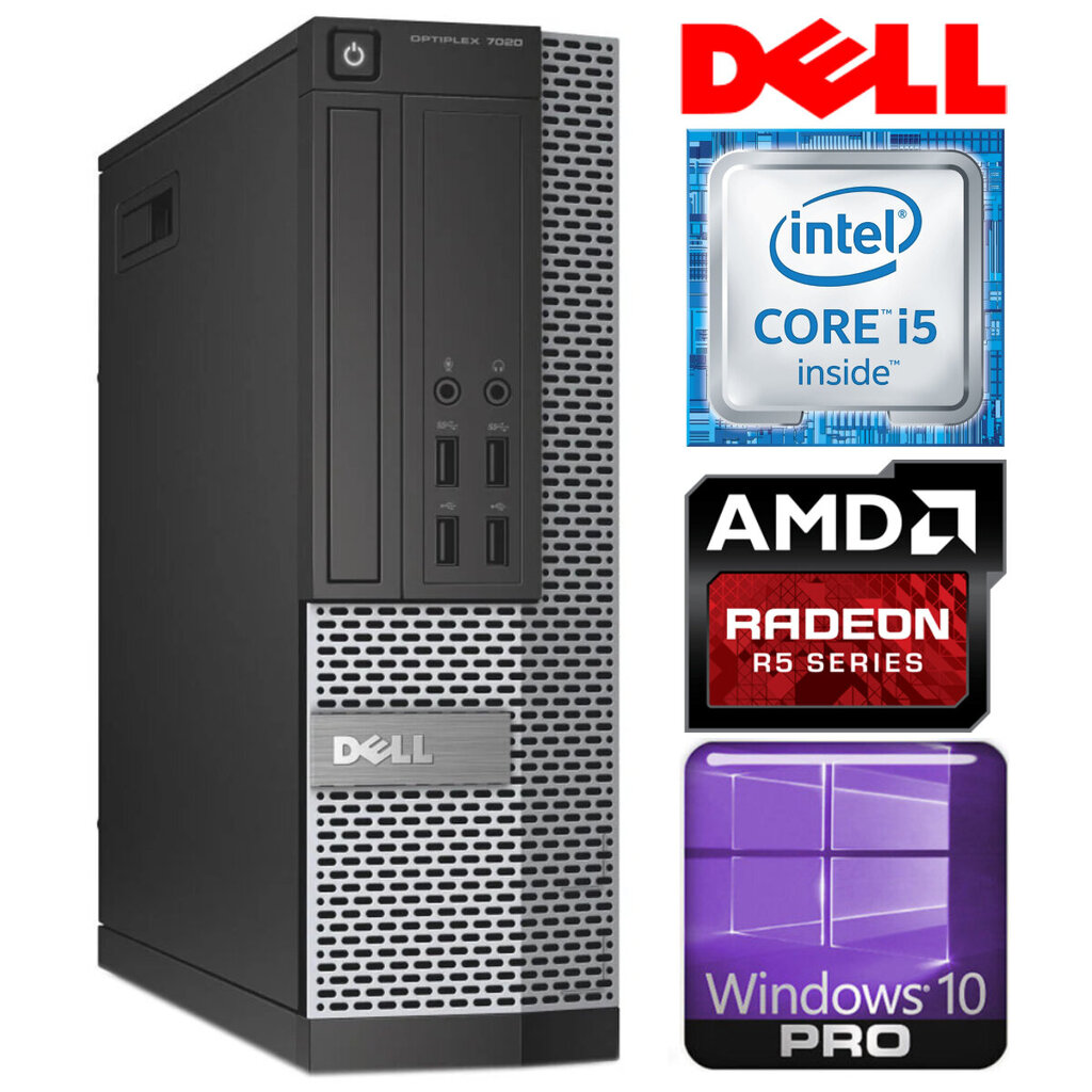 DELL 7020 SFF i5-4570 8GB 120SSD+2TB R5-430 2GB WIN10PRO/W7P cena un informācija | Stacionārie datori | 220.lv