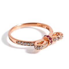Europa Bow Ring серебряное кольцо, покрытое 18-каратным золотом цена и информация | Кольца | 220.lv