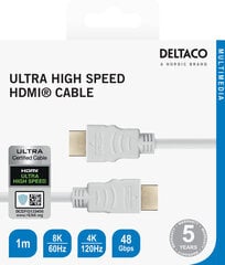 Deltaco, HDMI, 1 м цена и информация | Кабели и провода | 220.lv