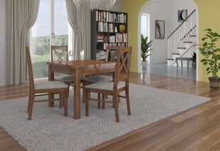 Ēdamistabas komplekts ADRK Furniture Rodos 38, brūns/smilškrāsas цена и информация | Комплекты мебели для столовой | 220.lv