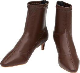 Кожанные женские ботинки на каблуке C.Paravano, коричневые  цена и информация | Женские сапоги | 220.lv