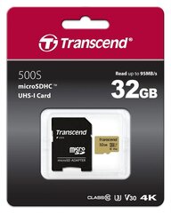 Transcend Карта microSDHC 32 ГБ, карта памяти цена и информация | Карты памяти для мобильных телефонов | 220.lv