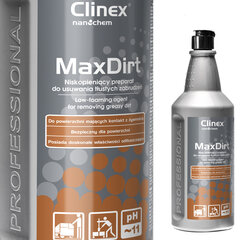 Koncentrēts preparāts sarežģītu netīrumu noņemšanai CLINEX MaxDirt 1L cena un informācija | Tīrīšanas līdzekļi | 220.lv