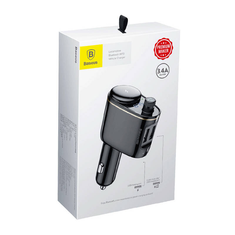 Baseus transmiter FM Locomotive S-06 Bluetooth MP3 car charger black cena un informācija | FM Modulatori | 220.lv