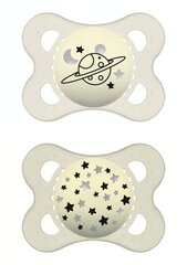 Соска силиконовая MAM Baby Night Astro Ivory, 2-6 месяцев, 2 шт. цена и информация | Соски на бутылочку | 220.lv